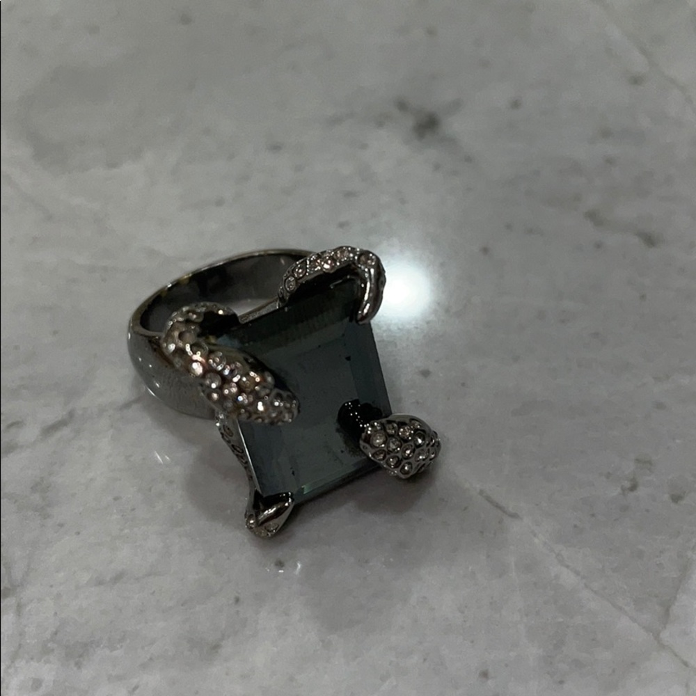 Swarovski Silver / Black Snake Ring